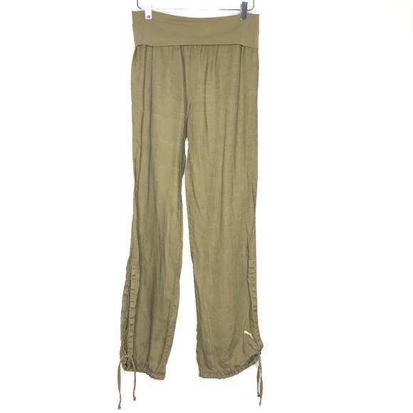 Puma Pants - VTG Puma Olive Green Ankle Tie Lounge Pants
